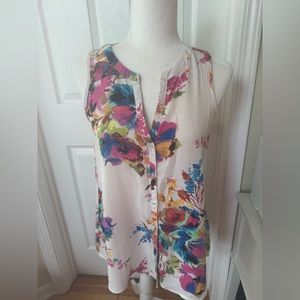 NWOT Melissa Paige floral sleeveless flowy top S